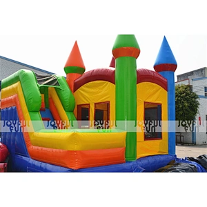Customized color good quality inflatable bouncer combo inflatable bounce castle with pool outdoor kids combo with slide