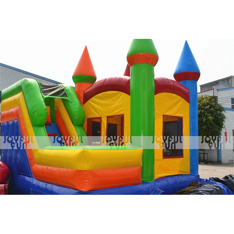 Customized color good quality inflatable bouncer combo inflatable bounce castle with pool outdoor kids combo with slide