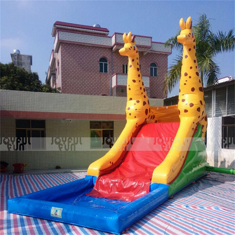 Wholesale China Supplier Giraffe Theme Inflatable Water Slide with Pool and for Sale