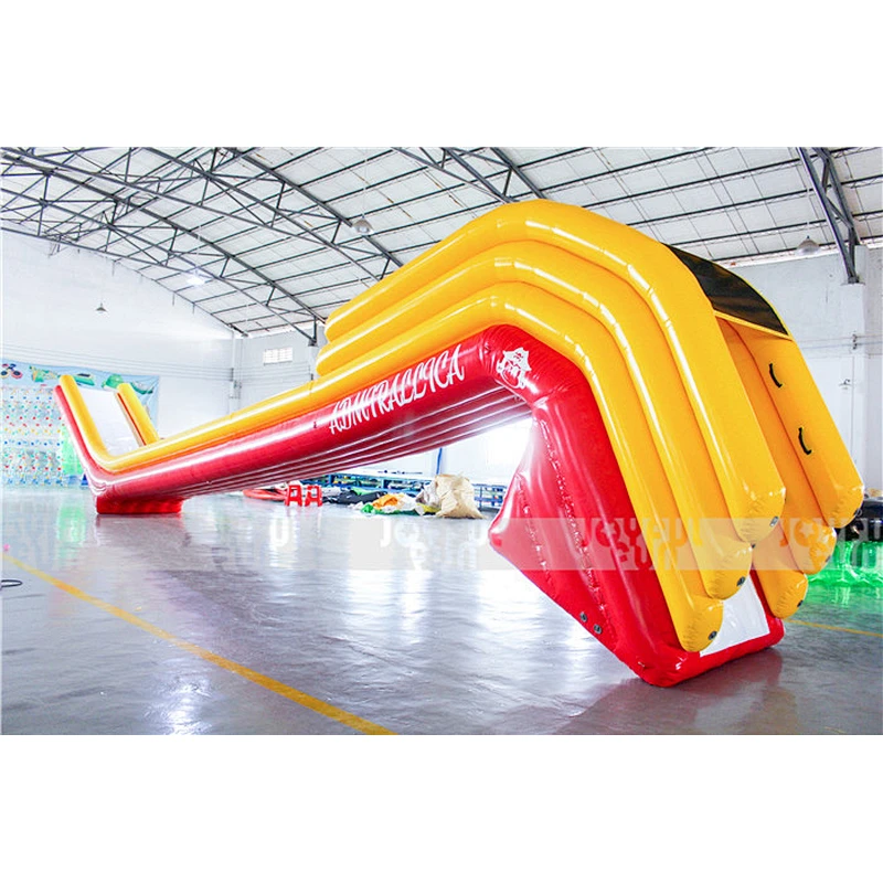 Outdoor big red and yellow inflatable water slide for yacht