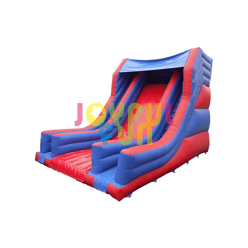 Clown theme 2-lane slide outdoor inflatable dry slide for kids or adult