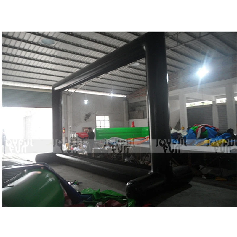 7 m Customized color good plastic Inflatable ball frame black inflatable outdoor soccer frame for adult