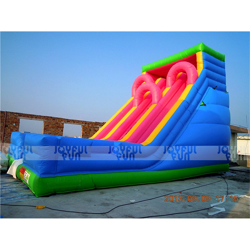 Popular commercial double lane inflatable dry slide jumping toy inflatable game for kids and adults