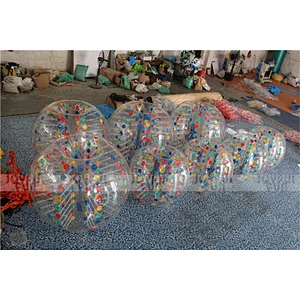 High quality inflatable bumper colorful suckers clear PVC bubble ball