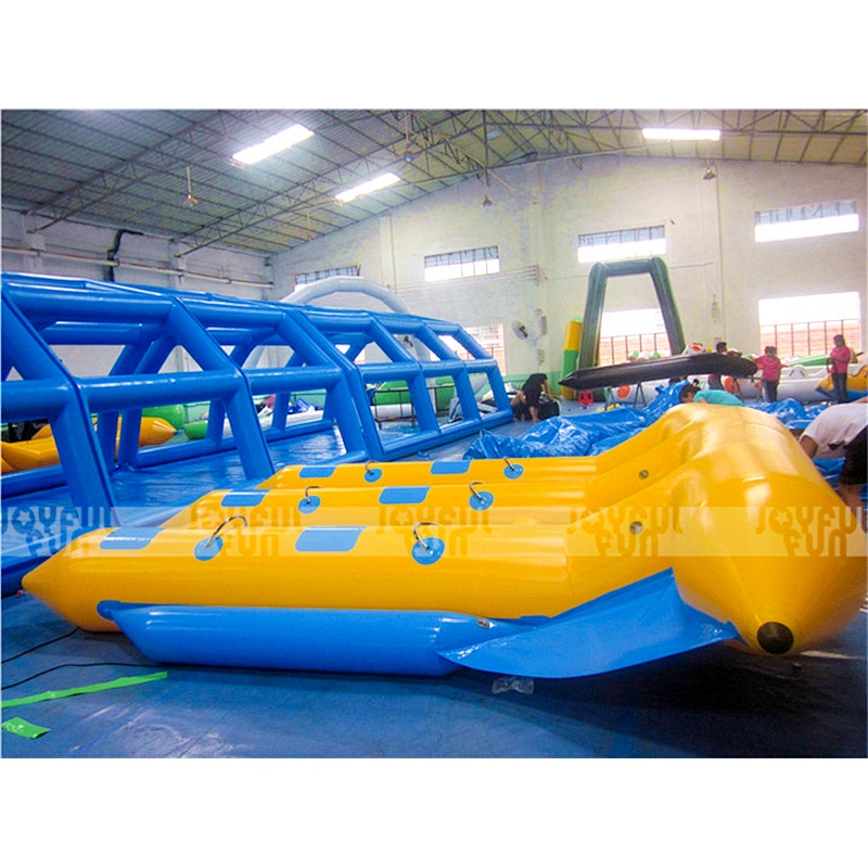 Funny and crazy water game inflatable fly fish boat 6 person fish tube towable for sale