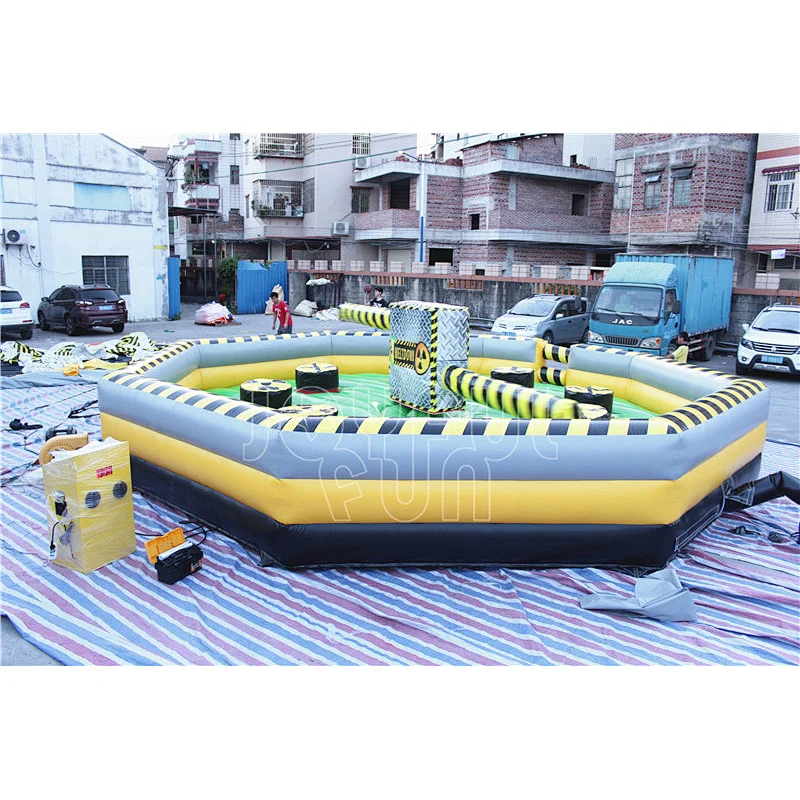 Popular 6 person 8 person human inflatable mechanical wipeout meltdown game bike bicycle wipeout