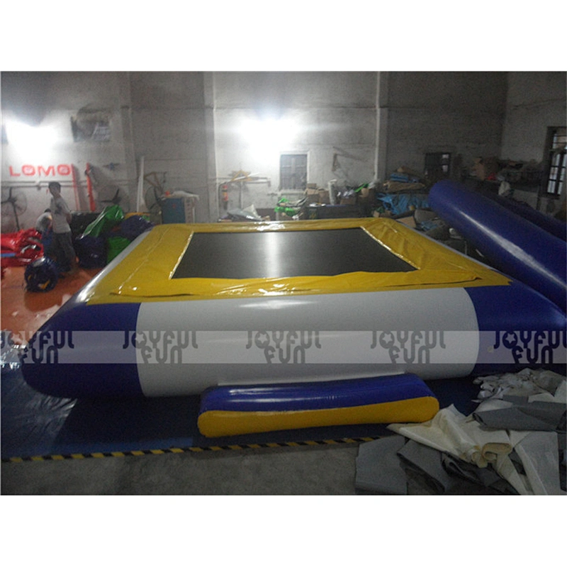 Floating water park toy rectangular inflatable jumping trampoline for sale