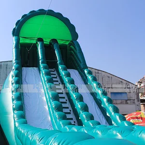 New Design Popular 30*8*12.3m Inflatable Giant Slide Zip Line