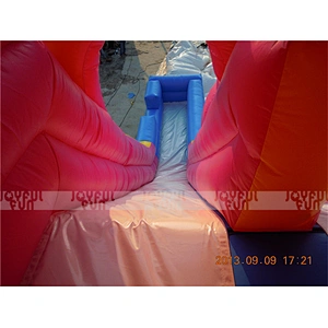 Commercial inflatable water slide with small pool, extreme water slide drop kick, inflatable bouncy slide for landing