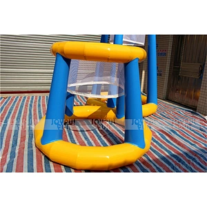 Factory Price good quality inflatable beach welding water basketball yellow and blue with net for pitching ball