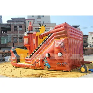 High quality professional factory inflatable full printed inflatable pirate ship slide playground inflatable game