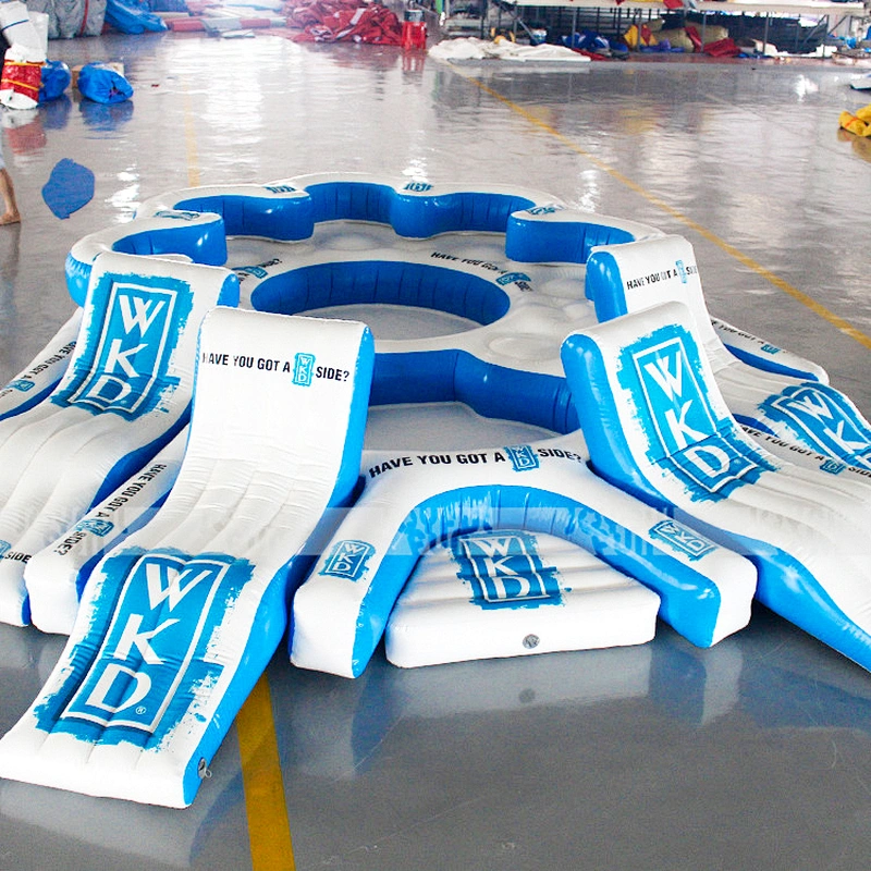 China Professional Supplier High quality  PVC  Inflatable Floating Water Island Climbing Tower Slide