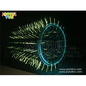 Popular new design inflatable LED light reflective water roller inflatable LED roller wheel game