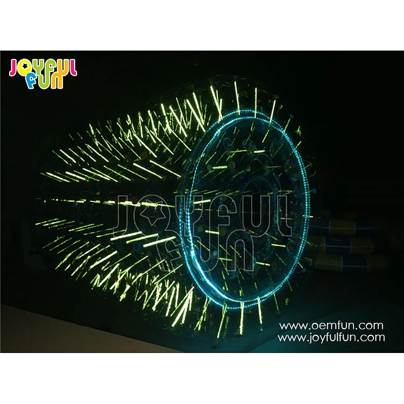 Popular new design inflatable LED light reflective water roller inflatable LED roller wheel game