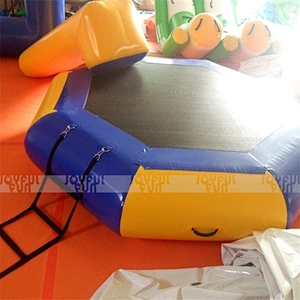 Commercial cheap inflatable trampoline water Jumping trampoline game floating inflatable jumping toy