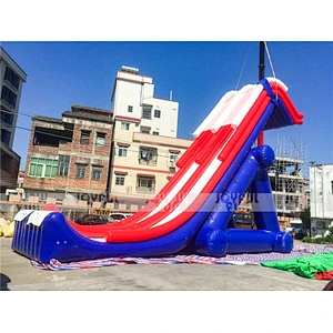 Factory customize cheap water play equipment water slide inflatable yacht boat slide for yacht