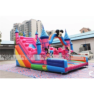 Professional factory favorite Micky Mouse cartoon inflatable slide inflatable dry slide for amusement park