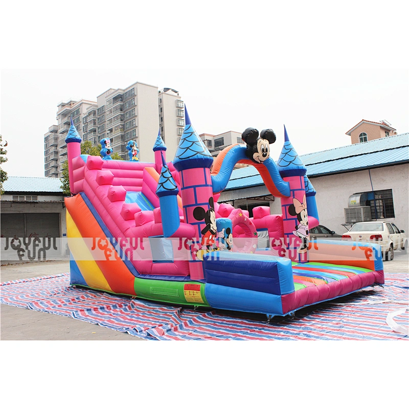 Professional factory favorite Micky Mouse cartoon inflatable slide inflatable dry slide for amusement park