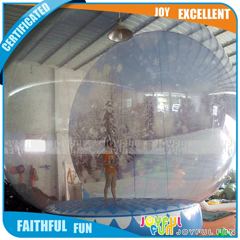 6m good quality Christmas snow ball Inflatable plastic snow ball with zipper