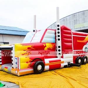 Best seller inflatable red truck obstacle inflatable obstacle course kid and adult inflatable obstacle course