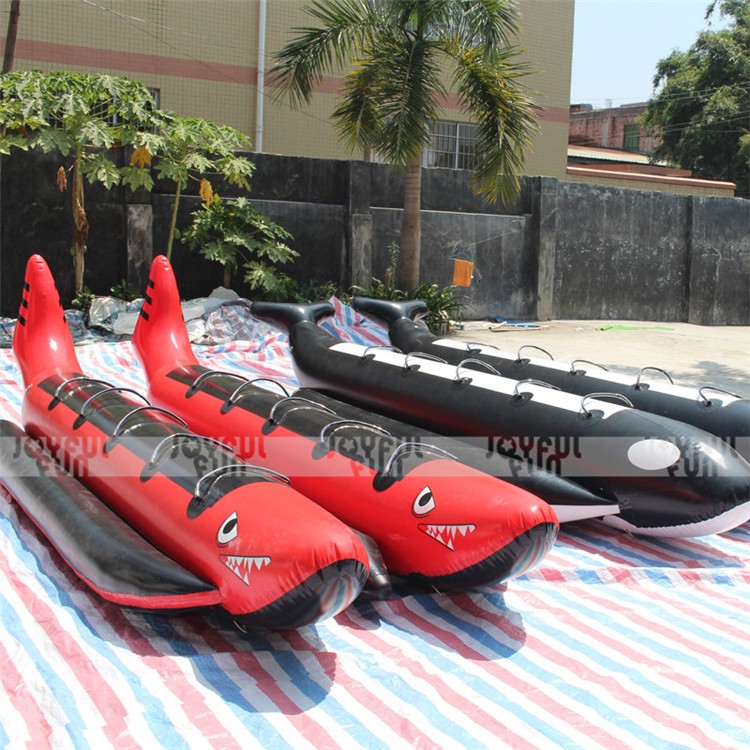 Water game inflatable fishing banana boat with seat for sale