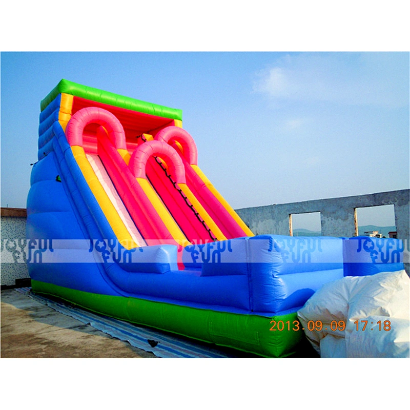 Popular commercial double lane inflatable dry slide jumping toy inflatable game for kids and adults