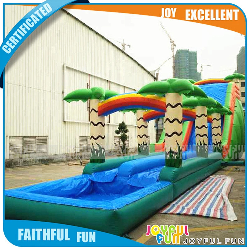 New Design Summer Beach Theme Inflatable Slide With Pool