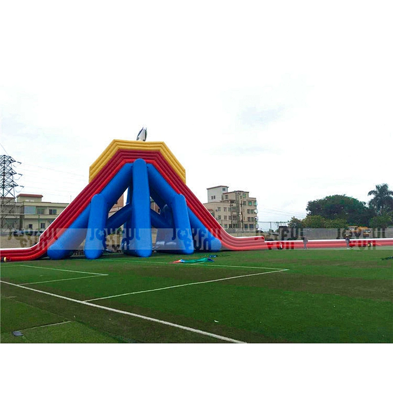 Large 4 lanes hippo inflatable long way water slide for adult