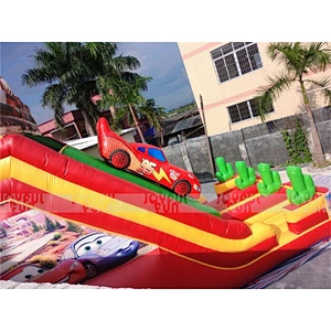 Factory price giant cartoon cars inflatable slide,inflatable bouncy slide for sales