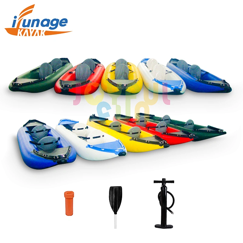 Joyful Fun wholesale OEM fishing canoe Kayak  2 person boat inflatable kayak