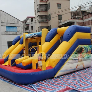 Customized Cartoon Print Inflatable Games Jumping Castle Combo Inflatable Bouncy House with Slide