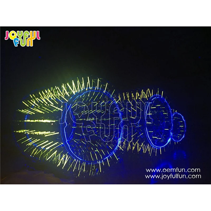 Popular new design inflatable LED light reflective water roller inflatable LED roller wheel game