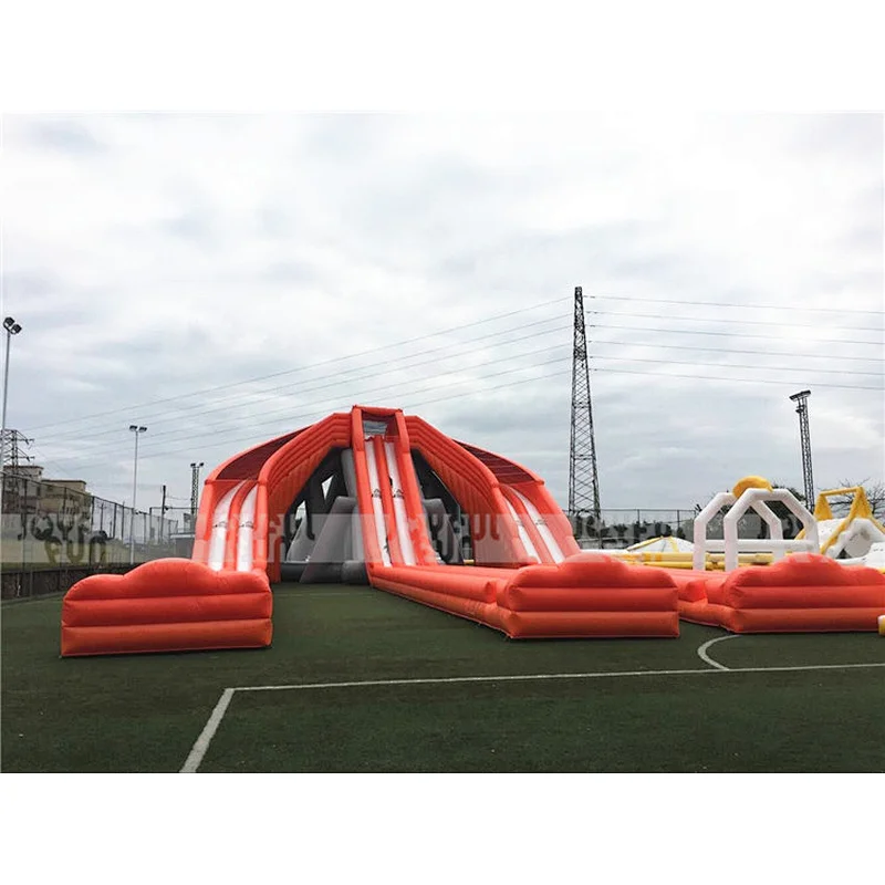 Giant factory price inflatable hippo 3 slips 6 lanes slide inflatable water slide for sale