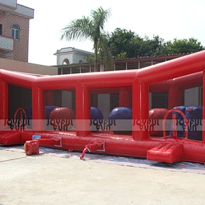 2019 Entertain funny inflatable adult sport game long handle bergs jumper ball with frame and door