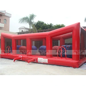 2019 Entertain funny inflatable adult sport game long handle bergs jumper ball with frame and door
