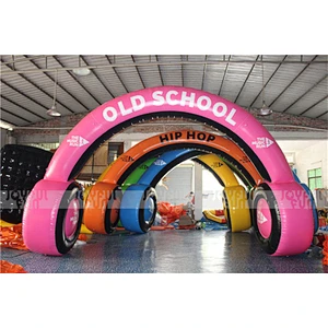 Top Quality Custom color Inflatable plastic gate main entrance Inflatable ear phone shape exhibition arch door