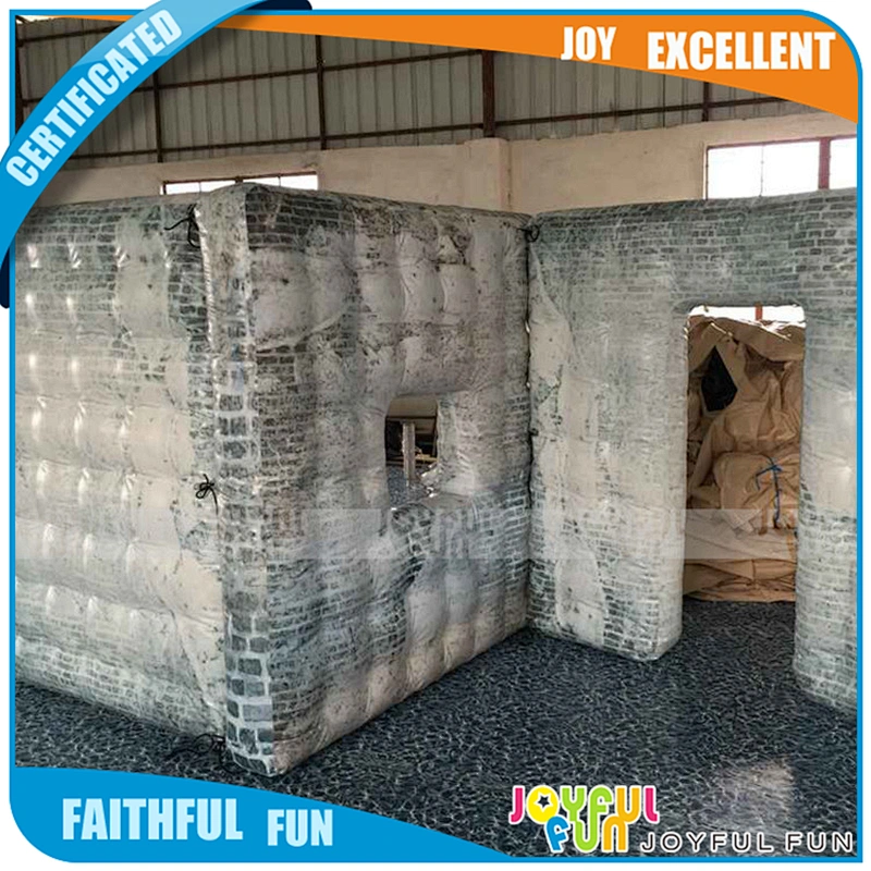 sewing old style wall obstacle with door window inflatable bunker for exciting war game