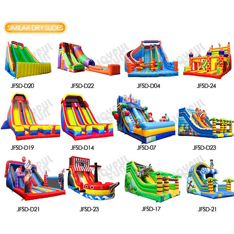 Popular design commercial inflatable dry slide jumping game inflatable castle for kids and adults