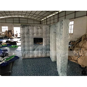 sewing old style wall obstacle with door window inflatable bunker for exciting war game