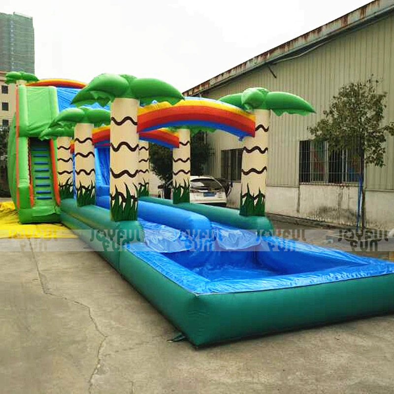 New Design Summer Beach Theme Inflatable Slide With Pool