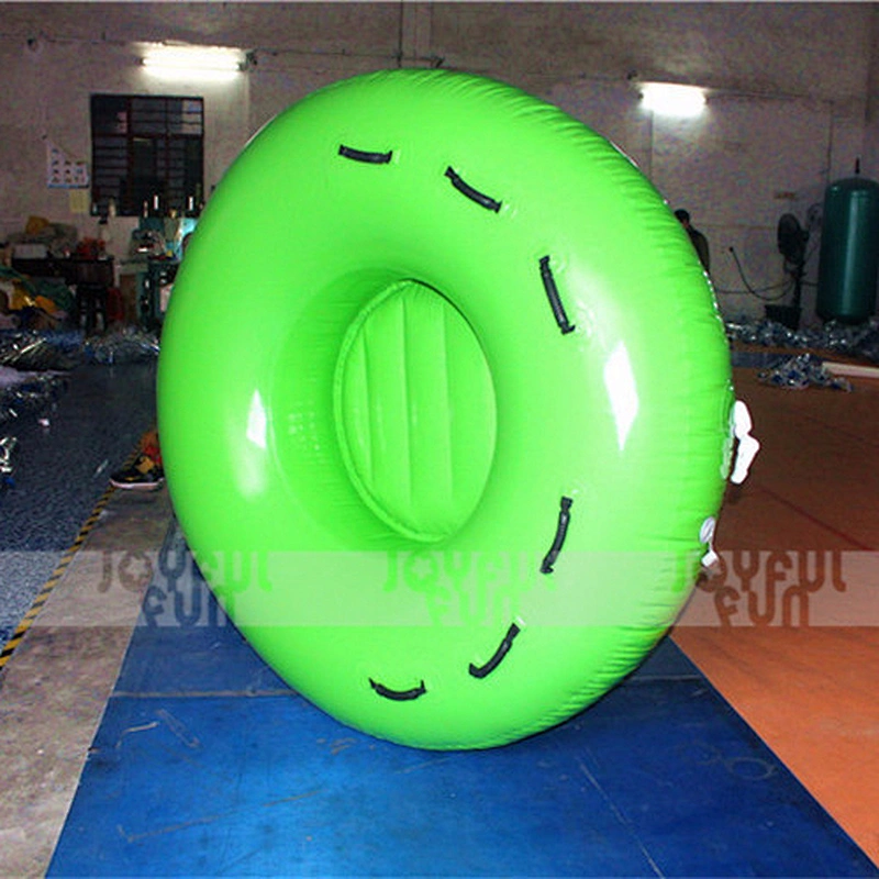 Customized color inflatable water floating wresting with drag string pvc kids swim ring for sale