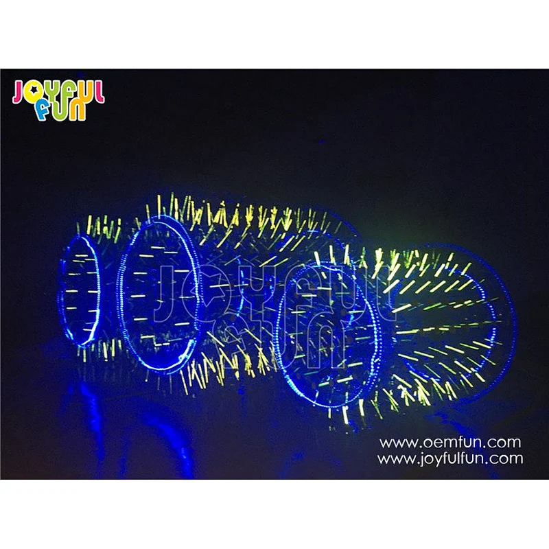 Popular new design inflatable LED light reflective water roller inflatable LED roller wheel game