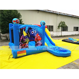 Top Rated Inflatable Cartoon Bouncer Inflatable Combo Slide with Pool