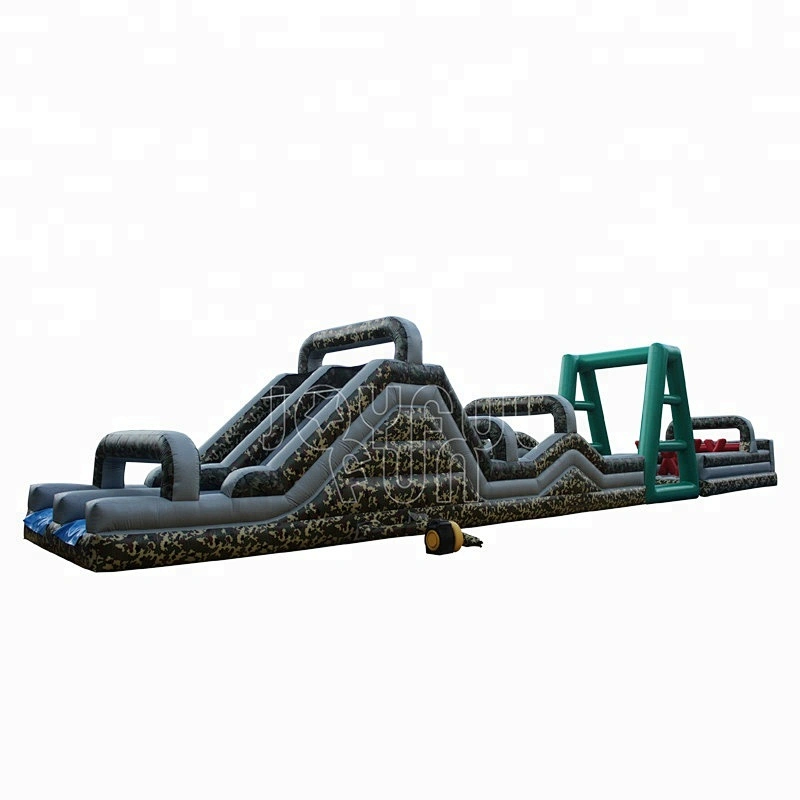 High Quality Crazy Inflatable Obstacle Course Military with Slide