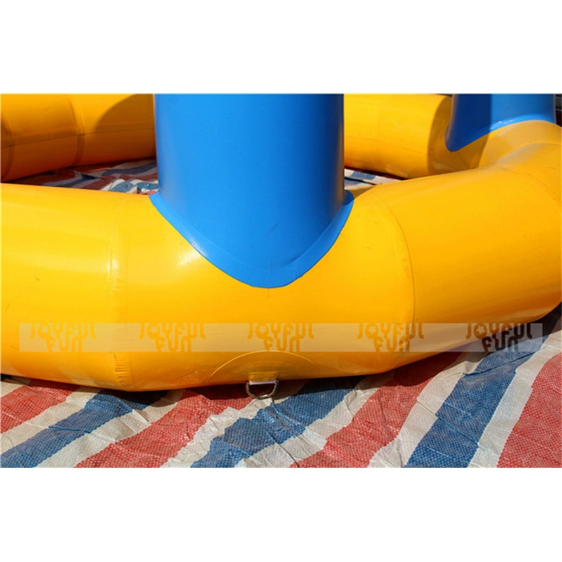 Factory Price good quality inflatable beach welding water basketball yellow and blue with net for pitching ball