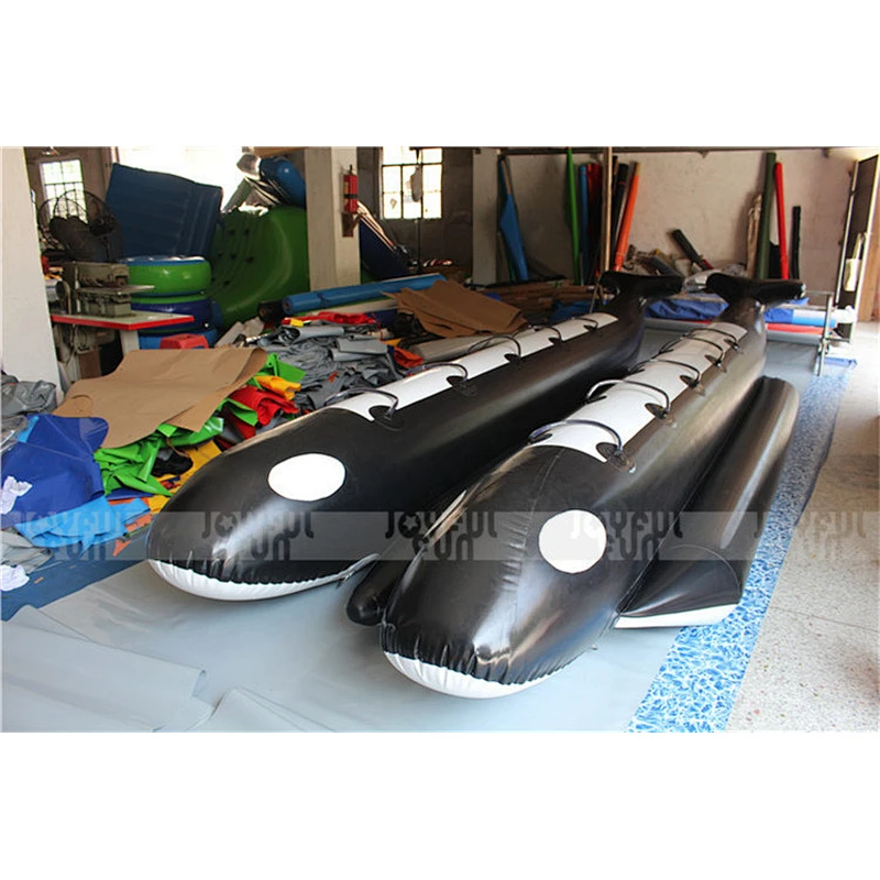 Professional factory price inflatable banana boat double line seats inflatable floating game for sale