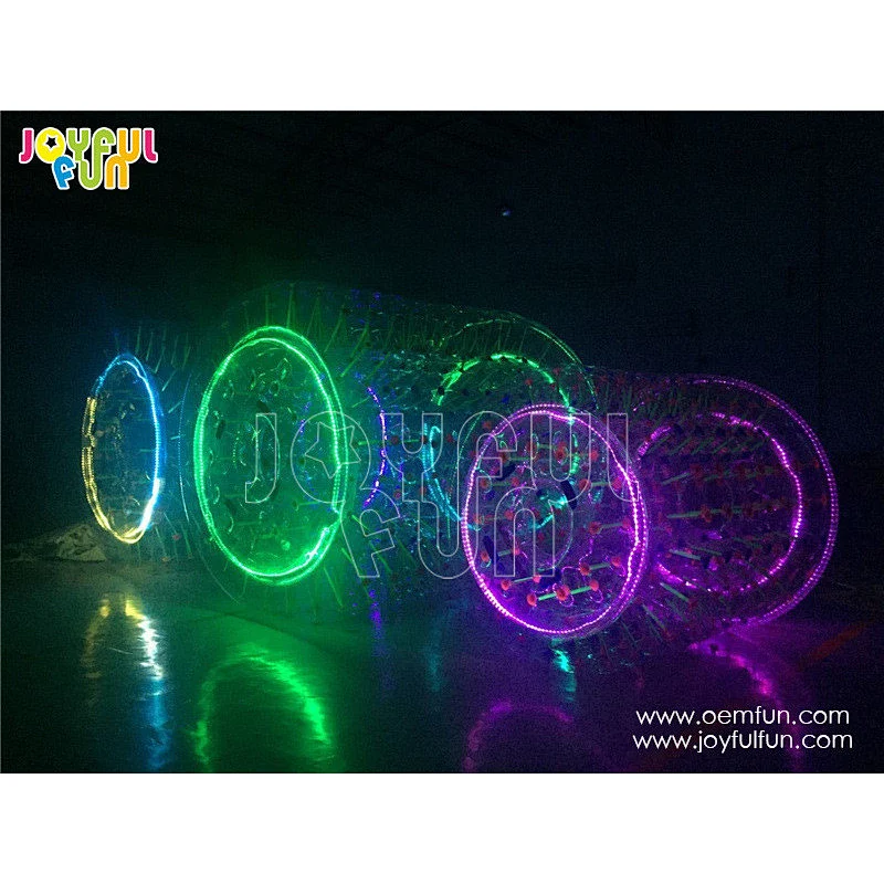 Fashionable design popular inflatable LED light water roller inflatable LED roller wheel game
