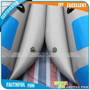 Water game inflatable fishing banana boat with seat for sale