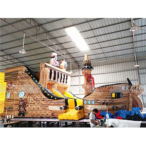 China factory classic Pirate Ship inflatable slide playground inflatable jumping game for sale