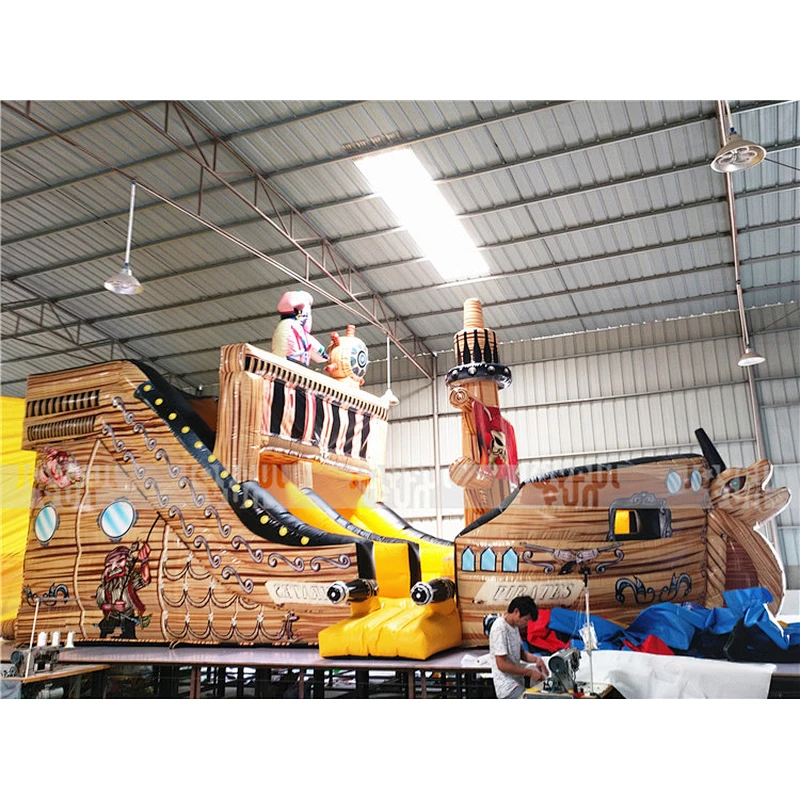 China factory classic Pirate Ship inflatable slide playground inflatable jumping game for sale